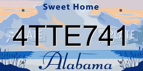 4TTE741 Alabama License Plate