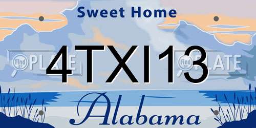 4TXI13 Alabama License Plate