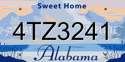 4TZ3241 Alabama License Plate