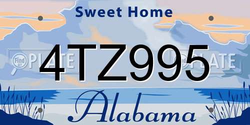 4TZ995 Alabama License Plate