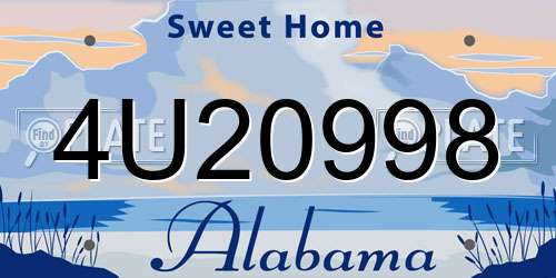 4U20998 Alabama License Plate