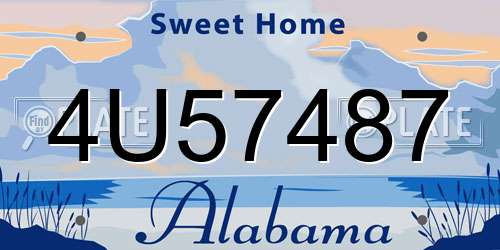 4U57487 Alabama License Plate