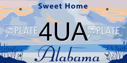 4UA Alabama License Plate