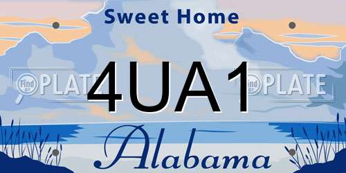 4UA1 Alabama License Plate