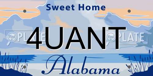 4UANT Alabama License Plate