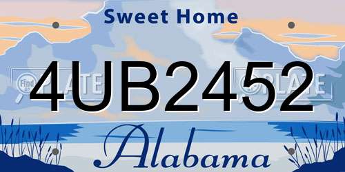 4UB2452 Alabama License Plate