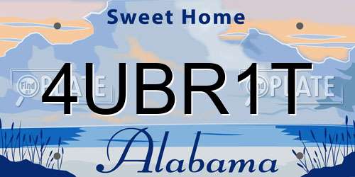 4UBR1T Alabama License Plate