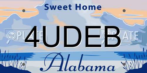 4UDEB Alabama License Plate