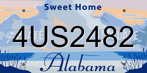 4US2482 Alabama License Plate
