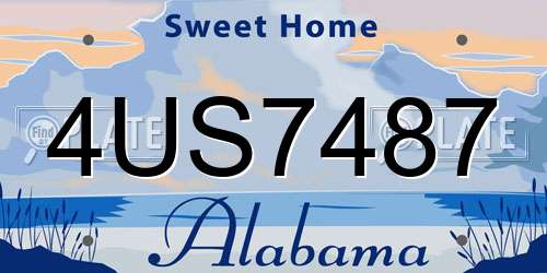 4US7487 Alabama License Plate