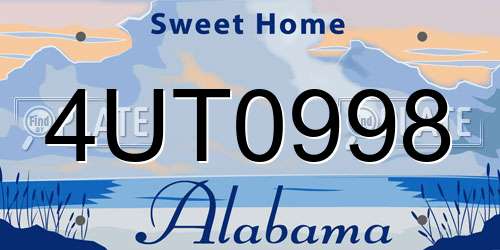 4UT0998 Alabama License Plate