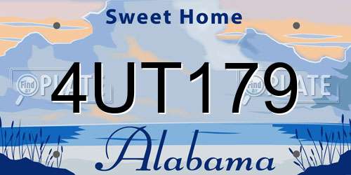 4UT179 Alabama License Plate