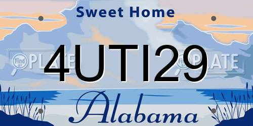 4UTI29 Alabama License Plate