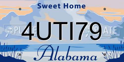 4UTI79 Alabama License Plate
