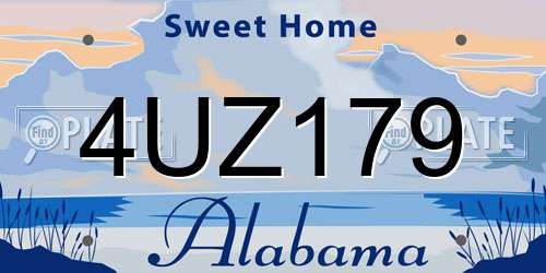 4UZ179 Alabama License Plate