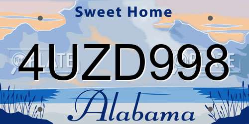 4UZD998 Alabama License Plate
