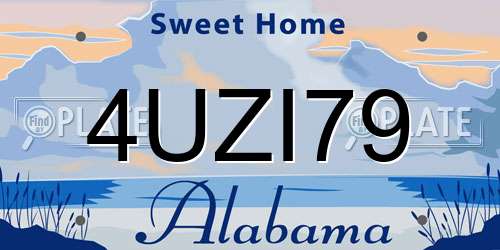 4UZI79 Alabama License Plate