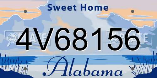 4V68156 Alabama License Plate