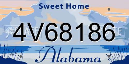4V68186 Alabama License Plate