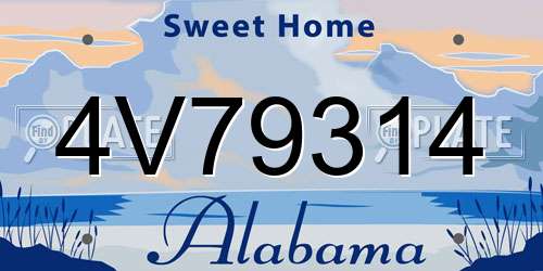 4V79314 Alabama License Plate