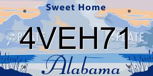 4VEH71 Alabama License Plate