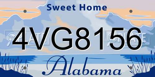 4VG8156 Alabama License Plate