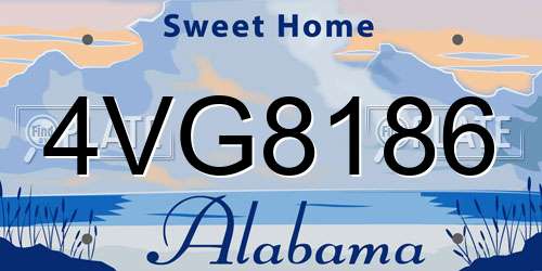 4VG8186 Alabama License Plate