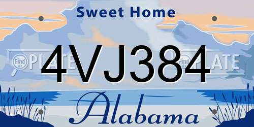 4VJ384 Alabama License Plate