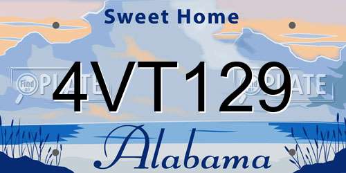 4VT129 Alabama License Plate