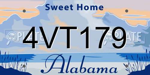 4VT179 Alabama License Plate