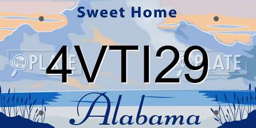 4VTI29 Alabama License Plate