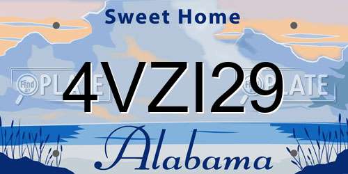 4VZI29 Alabama License Plate