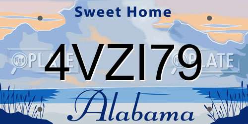 4VZI79 Alabama License Plate