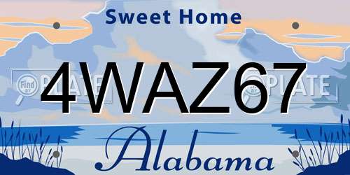 4WAZ67 Alabama License Plate