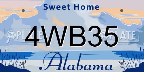 4WB35 Alabama License Plate