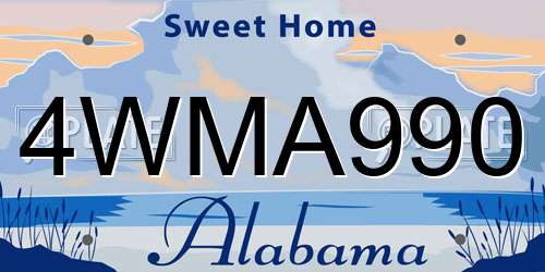 4WMA990 Alabama License Plate