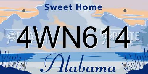 4WN614 Alabama License Plate