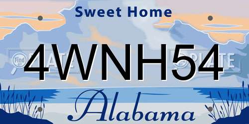 4WNH54 Alabama License Plate