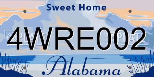 4WRE002 Alabama License Plate