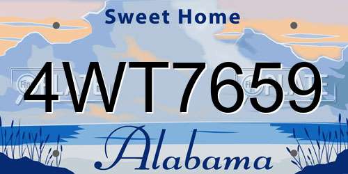 4WT7659 Alabama License Plate