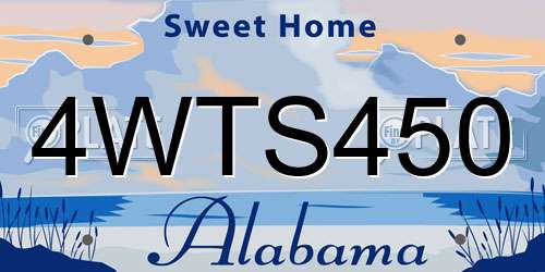 4WTS450 Alabama License Plate