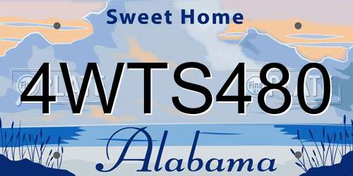 4WTS480 Alabama License Plate