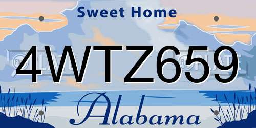 4WTZ659 Alabama License Plate
