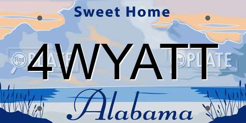 4WYATT Alabama License Plate