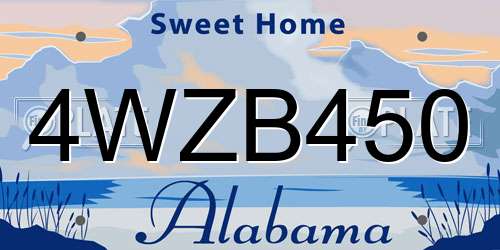 4WZB450 Alabama License Plate