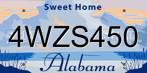 4WZS450 Alabama License Plate