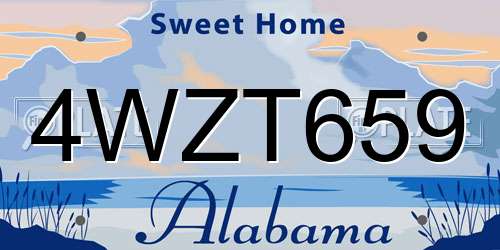 4WZT659 Alabama License Plate