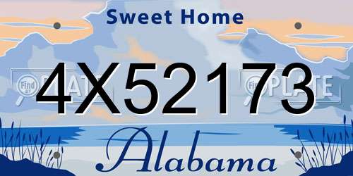 4X52173 Alabama License Plate