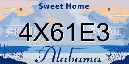 4X61E3 Alabama License Plate