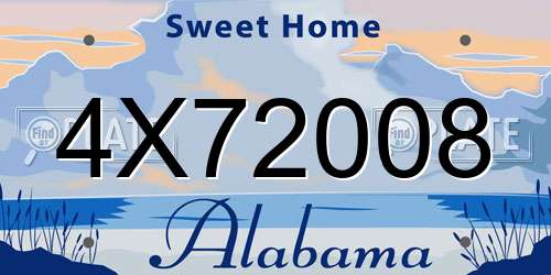 4X72008 Alabama License Plate